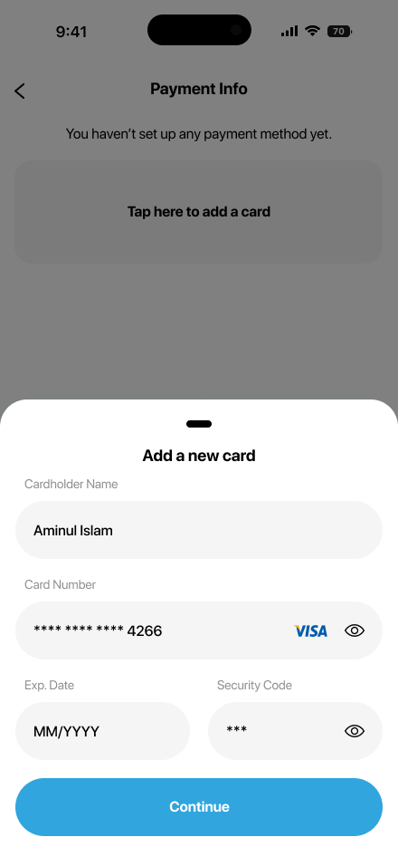 Add Card UI